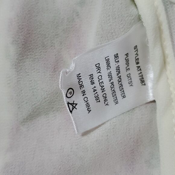 ASTR The Label Purple Ditsy Floral Cropped Blouse with Puff Longsleeves - Picture 6 of 7